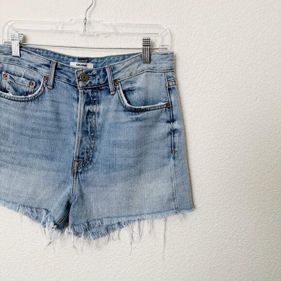 [GRLFRND] High Rise Frayed Hem Keep Talking Denim Cutoff Poppy Shorts Size 29 - Picture 9 of 12